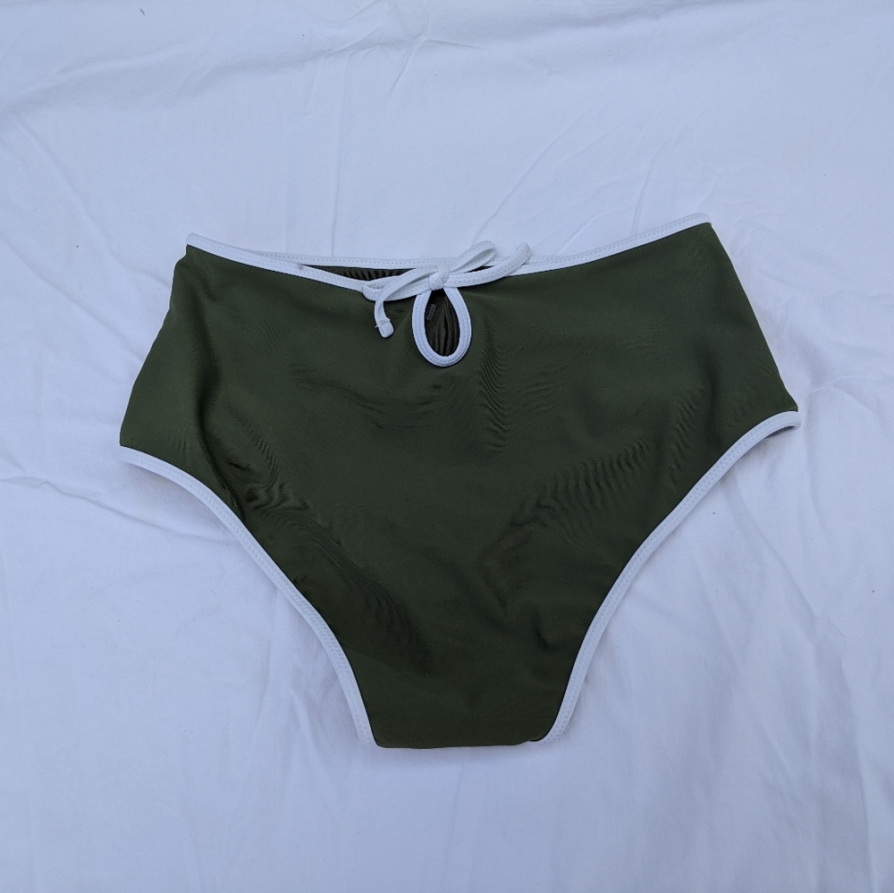 Khaki high-rise aerie bikini bottoms